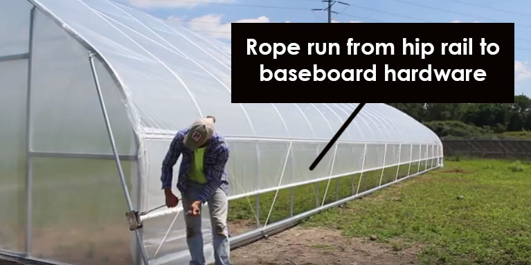 anti billow rope for greenhouse roll up sides